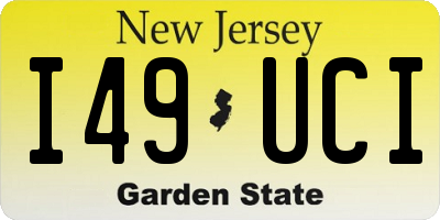 NJ license plate I49UCI