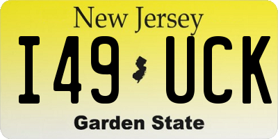 NJ license plate I49UCK