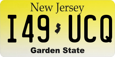NJ license plate I49UCQ