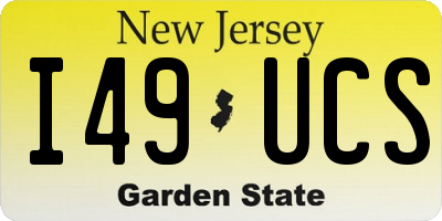 NJ license plate I49UCS