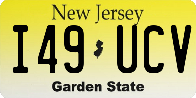 NJ license plate I49UCV