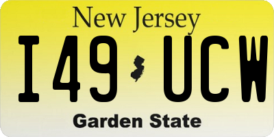 NJ license plate I49UCW