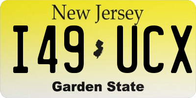NJ license plate I49UCX