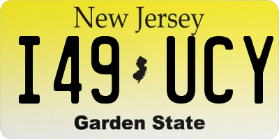 NJ license plate I49UCY