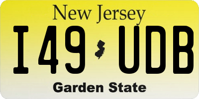 NJ license plate I49UDB