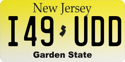 NJ license plate I49UDD