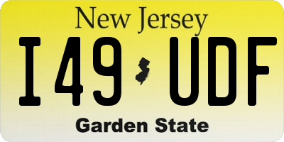 NJ license plate I49UDF