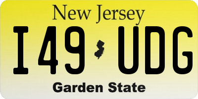 NJ license plate I49UDG
