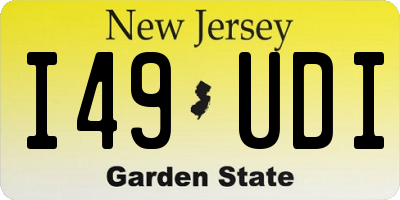 NJ license plate I49UDI