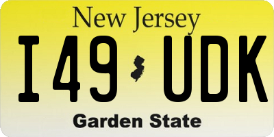 NJ license plate I49UDK