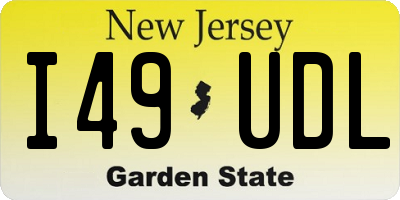 NJ license plate I49UDL
