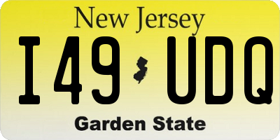NJ license plate I49UDQ