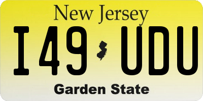 NJ license plate I49UDU