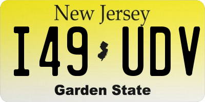 NJ license plate I49UDV