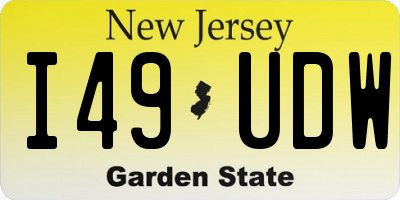 NJ license plate I49UDW