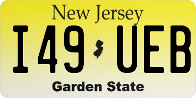 NJ license plate I49UEB
