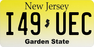 NJ license plate I49UEC