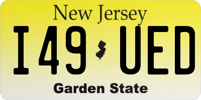 NJ license plate I49UED