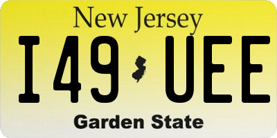 NJ license plate I49UEE