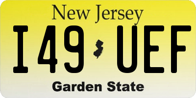 NJ license plate I49UEF