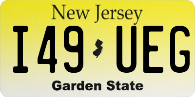 NJ license plate I49UEG