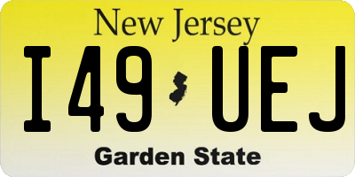 NJ license plate I49UEJ