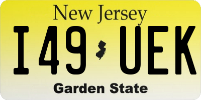 NJ license plate I49UEK