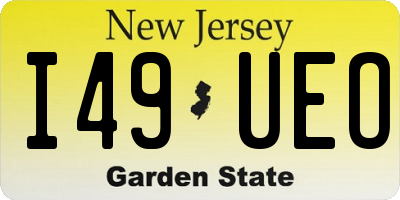 NJ license plate I49UEO