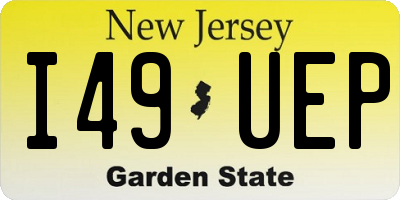NJ license plate I49UEP