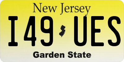NJ license plate I49UES