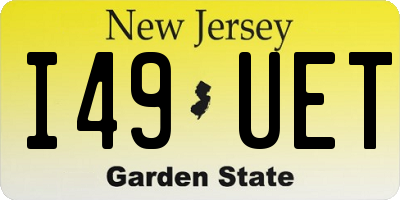 NJ license plate I49UET