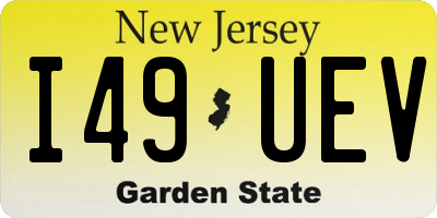 NJ license plate I49UEV