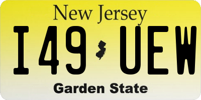 NJ license plate I49UEW