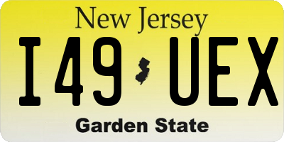 NJ license plate I49UEX