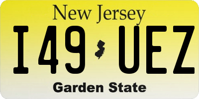 NJ license plate I49UEZ