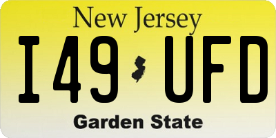 NJ license plate I49UFD