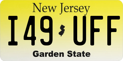 NJ license plate I49UFF