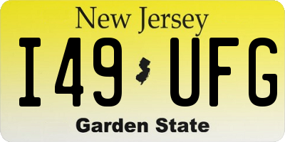 NJ license plate I49UFG