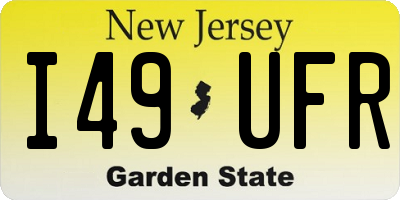 NJ license plate I49UFR