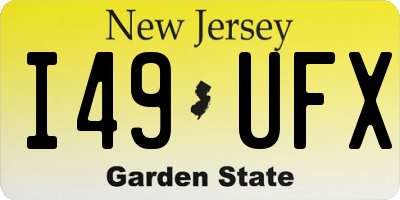 NJ license plate I49UFX