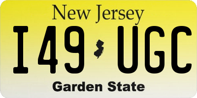 NJ license plate I49UGC