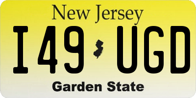 NJ license plate I49UGD