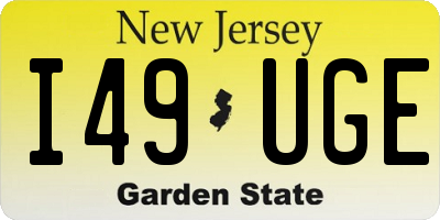 NJ license plate I49UGE