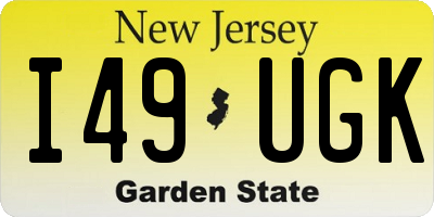 NJ license plate I49UGK