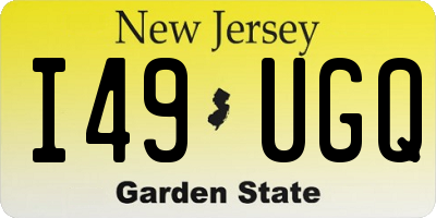 NJ license plate I49UGQ