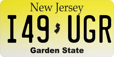 NJ license plate I49UGR