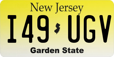 NJ license plate I49UGV