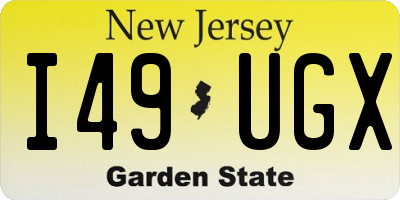 NJ license plate I49UGX