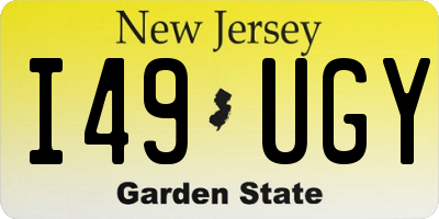 NJ license plate I49UGY