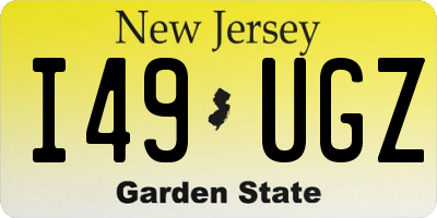 NJ license plate I49UGZ